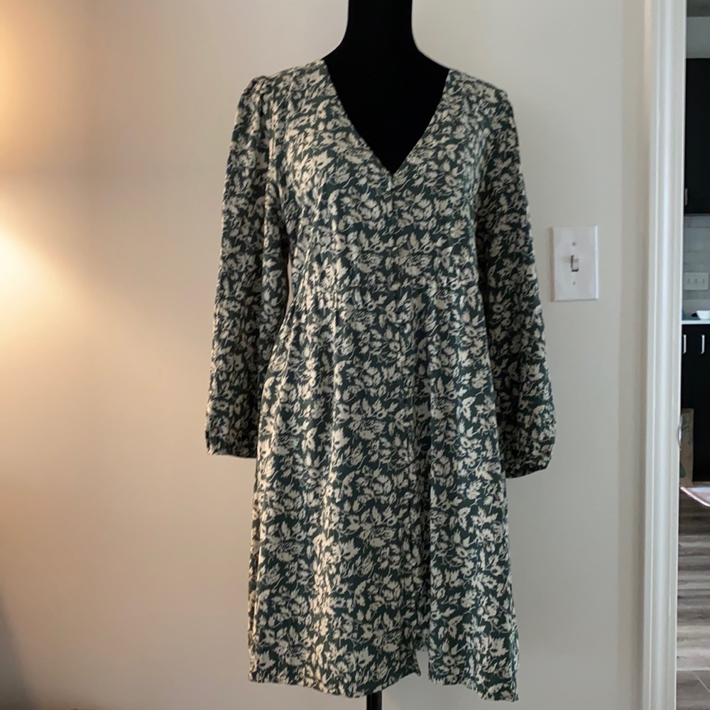 Madewell Green Floral Print  Dress - M
